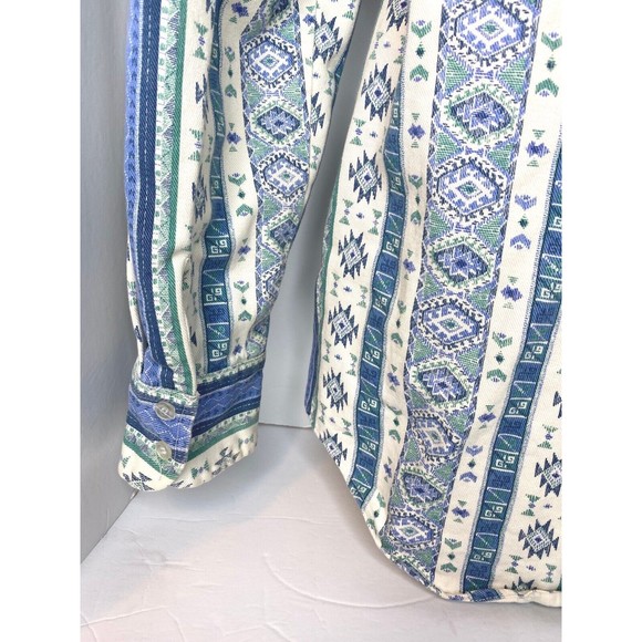 Caravan Mens Western Apparel Shirt Blue Size Large - Picture 5 of 16